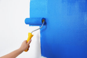 painting white wall blue