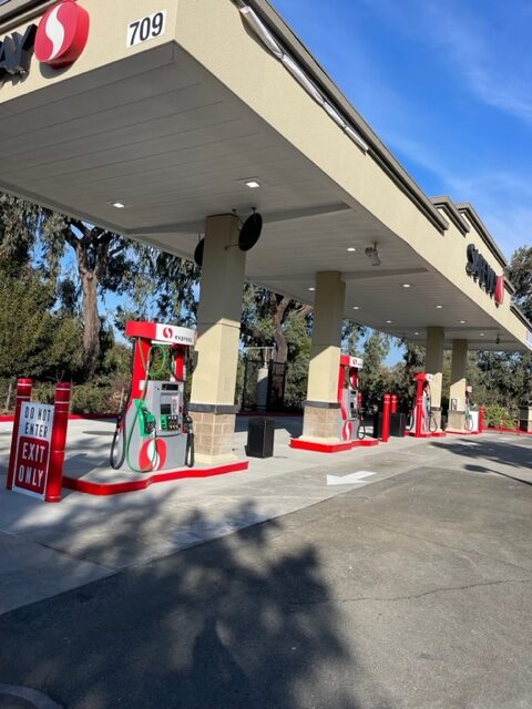 Commercial painting at a gas station