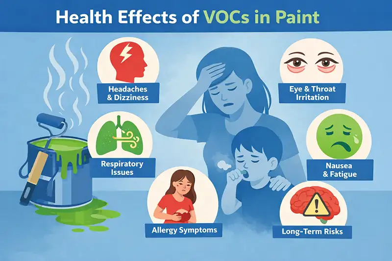Graphic depicting possible health effects of VOCs in paint